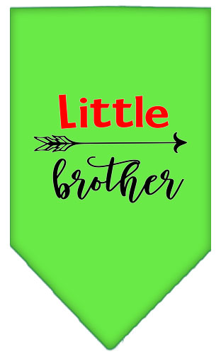 Little Brother Screen Print Bandana Lime Green Small